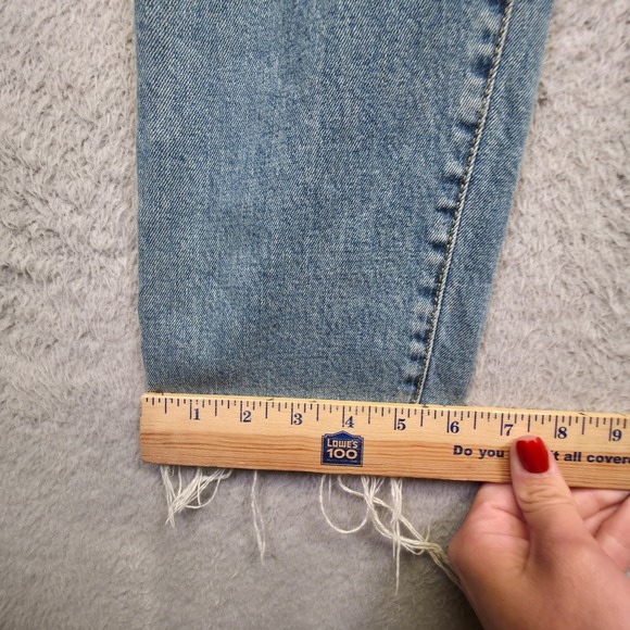 Ingrid and Isabel Maternity‎ Overalls Womens 2 Blue Denim Distressed Hem 36x27 - Picture 6 of 16